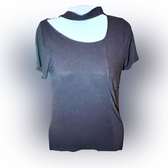 We The Free Tops - WE THE FREE People black linen blend chest cutout deconstructed top tee …